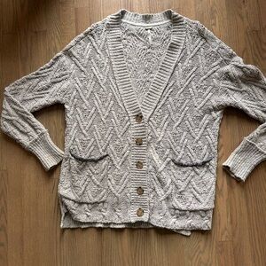 Free People Textured Gray Cardigan Sweater Oversized